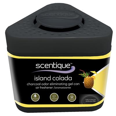 Scentique Odor Eliminating Charcoal Gel Air Freshener - Island Colada CASE PACK 4