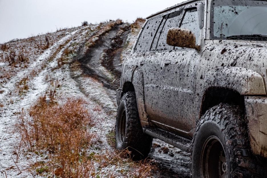 Dirty off roading SUV