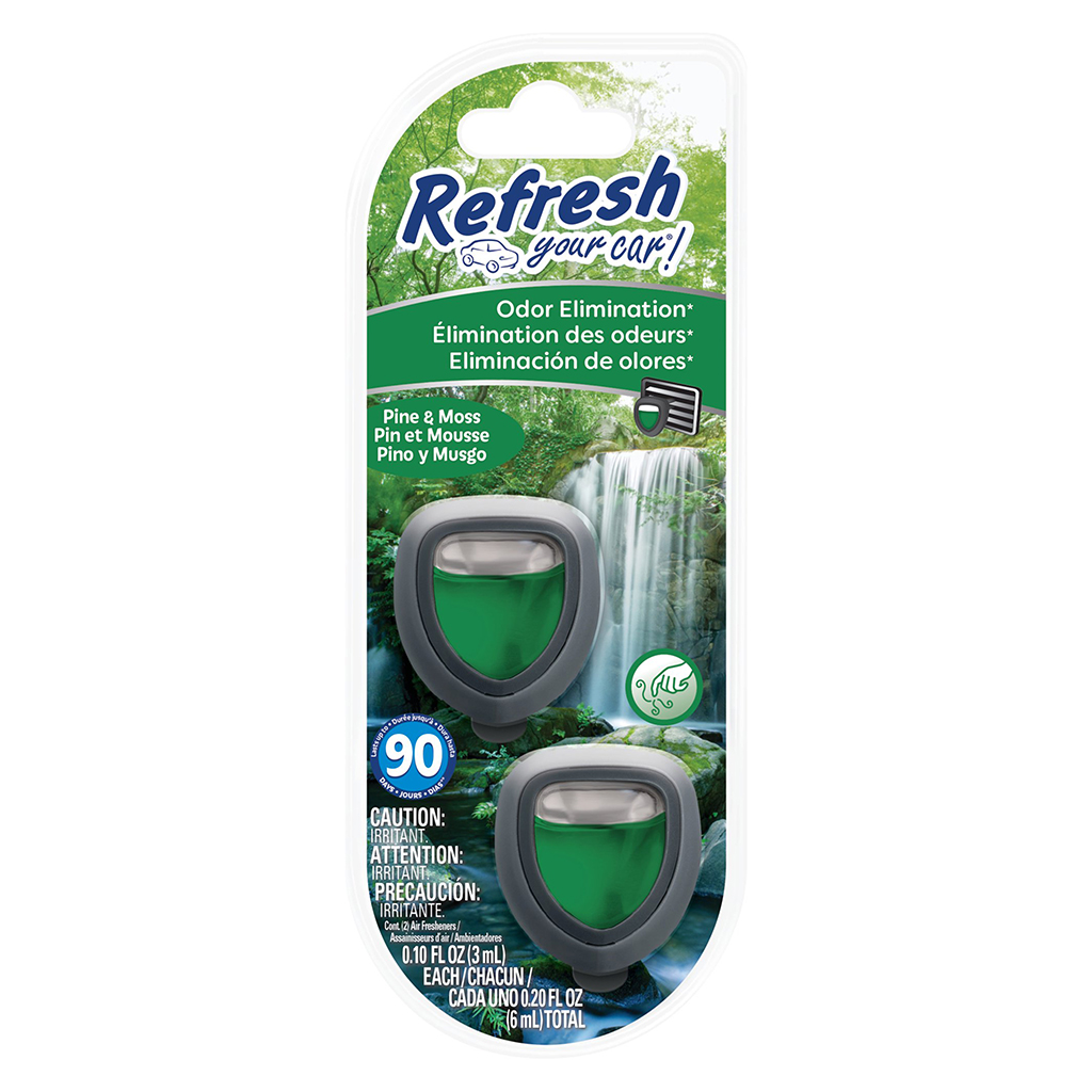 Refresh Mini Membrane Air Freshener 2 Pack - Pine and Moss CASE PACK 4