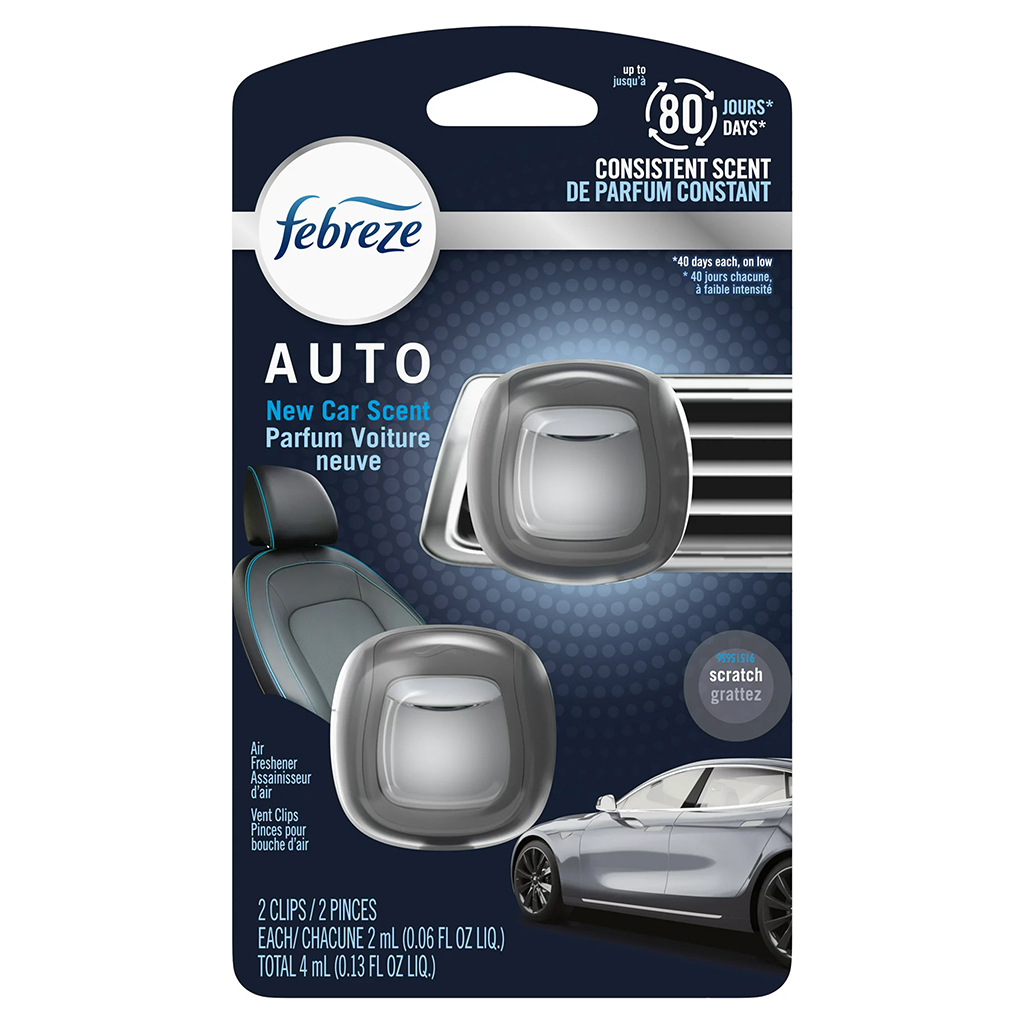 Febreze Auto Vent 2 Count Air Freshener - New Car CASE PACK 8