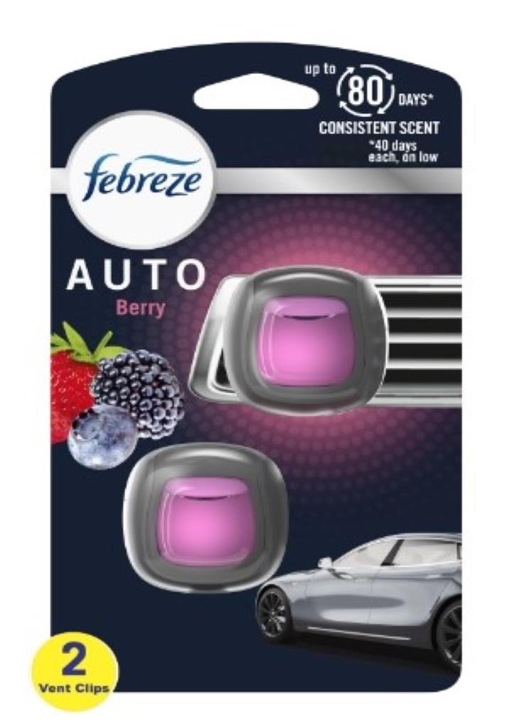 Febreze Car Vent 2 Count Air Freshener - Berry CASE PACK 8