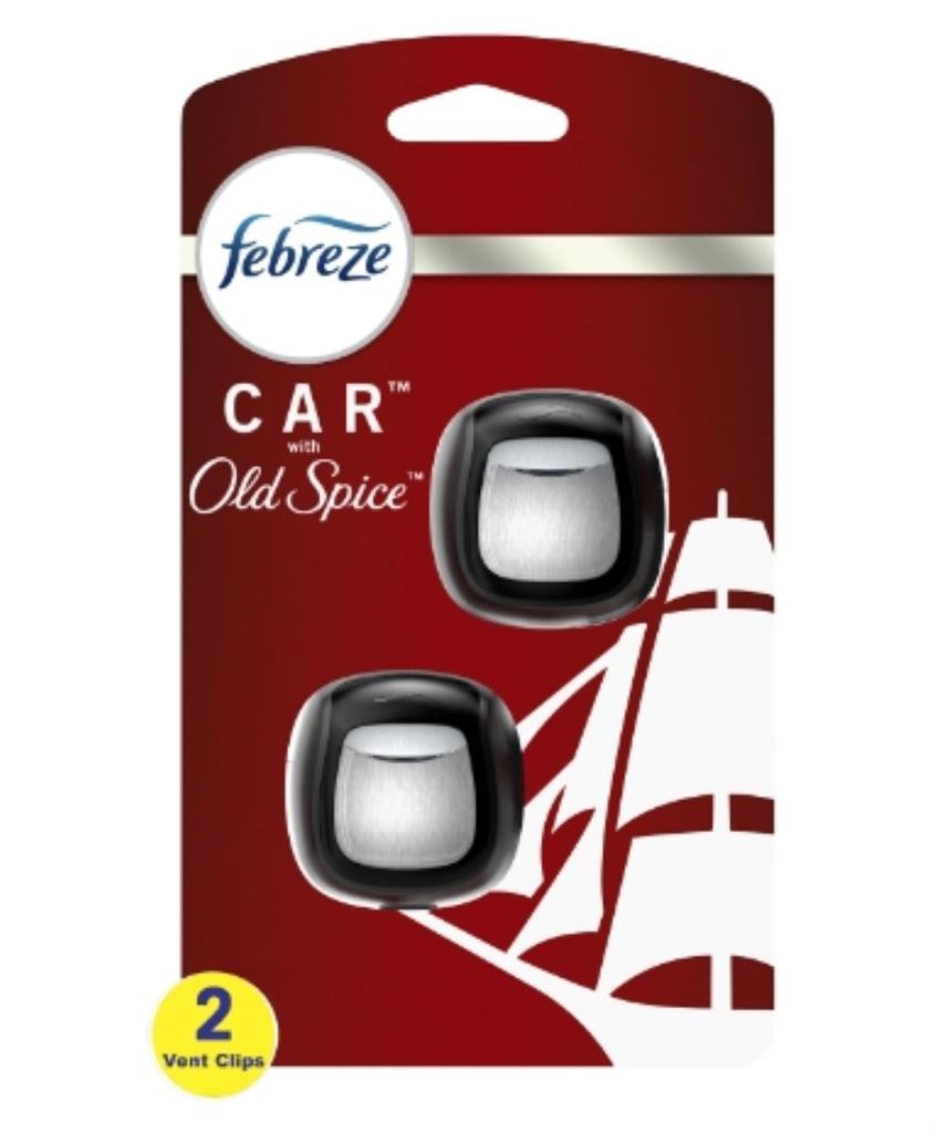 Febreze Car Vent 2 Count Air Freshener - Old Spice CASE PACK 8