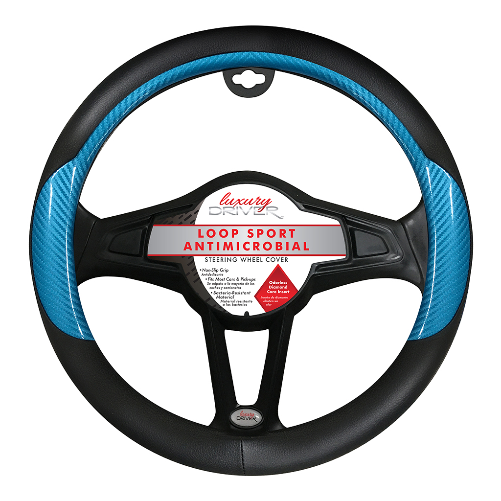 Luxury Driver Loop Sport Steering Wheel Cover- Blue