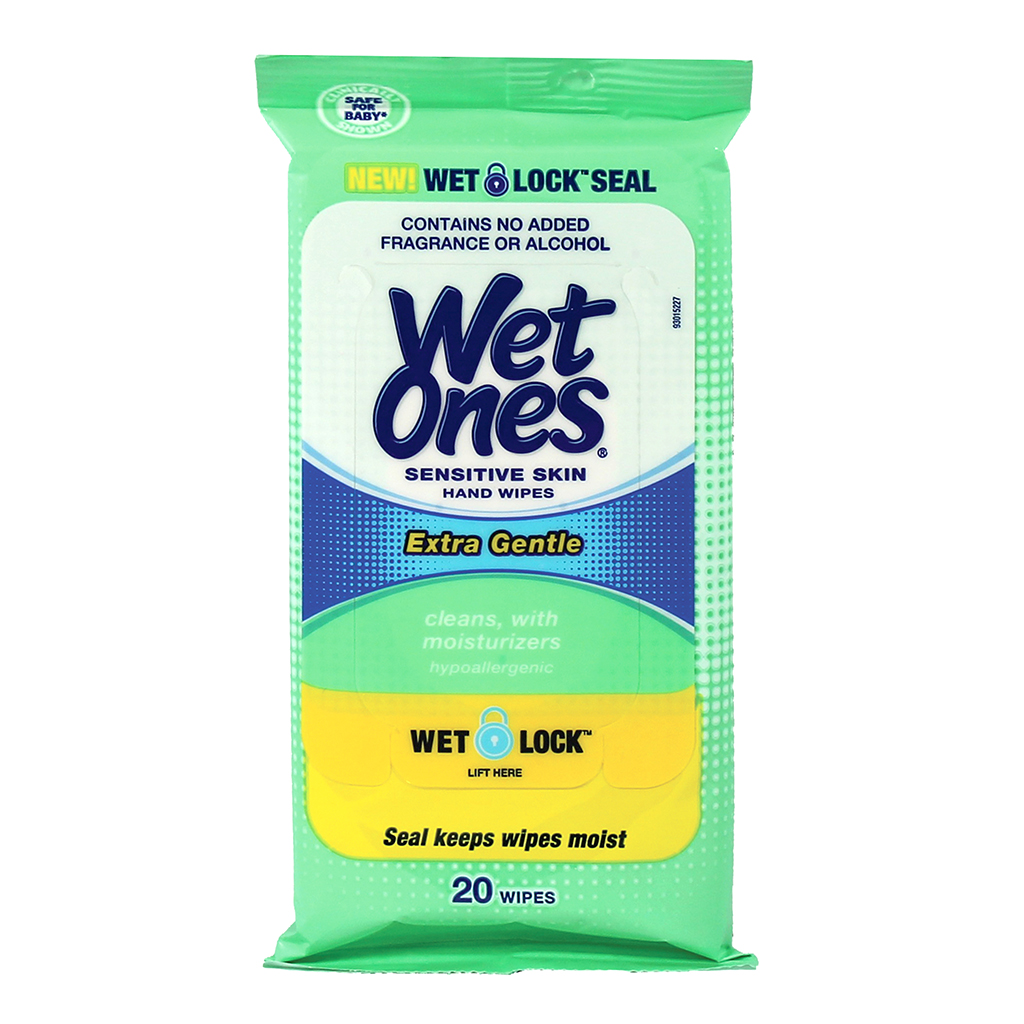 Sensitive Skin Wet Ones - 20 Count Pack CASE PACK 10