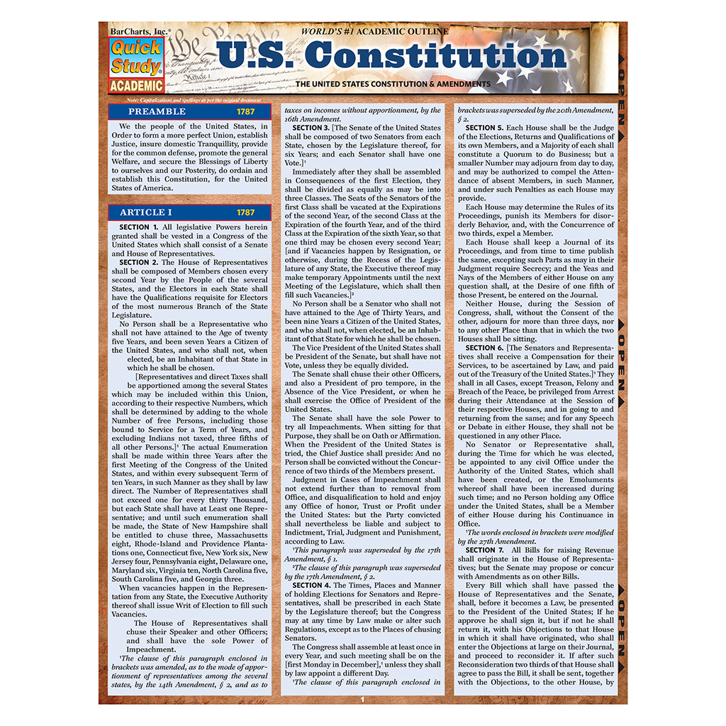 Quick Study-US Constitution - 5 Pack